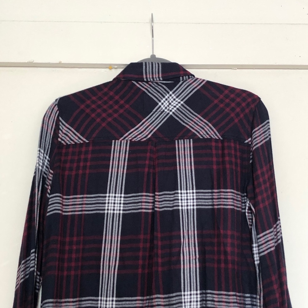 Rails Hunter Navy Merlot Plaid Button Down - image 6
